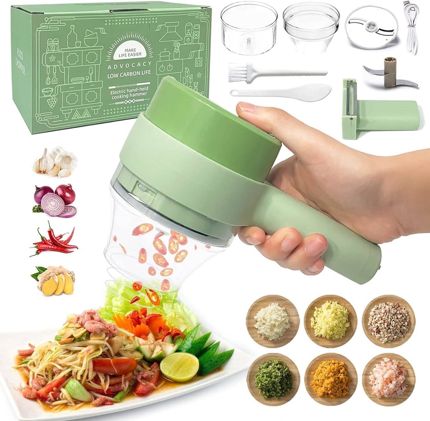 4 in 1 Portable Electric Vegetable Cutterā¢!