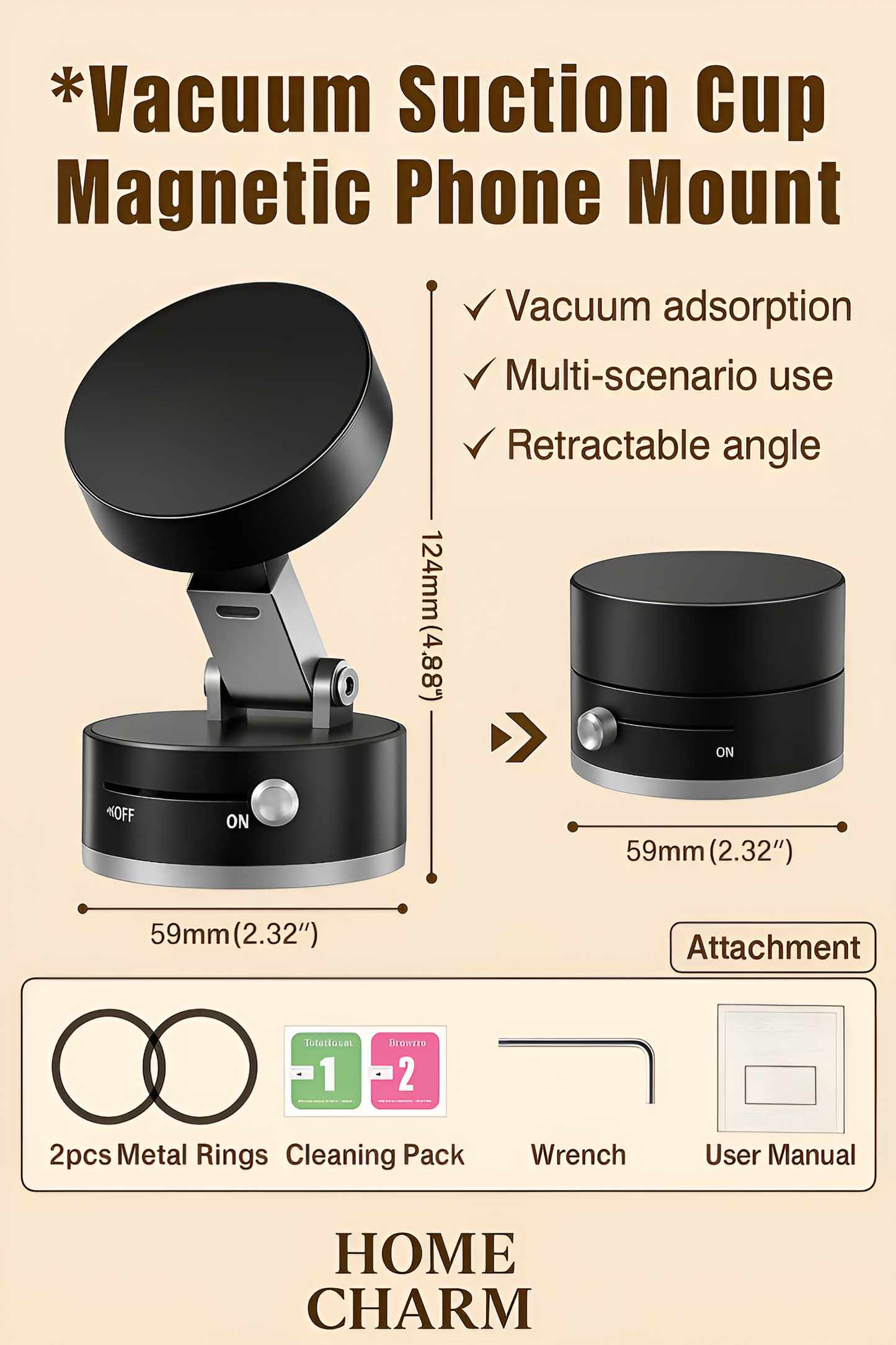 Vacuum Magnetic™. | Suction Phone Holder.